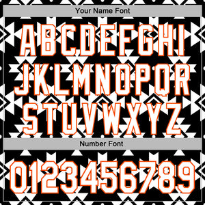 Custom Stitched Black White-Orange 3D Mexico Aztec Pattern Sports Pullover Sweatshirt Hoodie