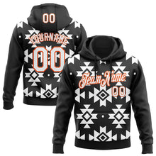 Load image into Gallery viewer, Custom Stitched Black White-Orange 3D Mexico Aztec Pattern Sports Pullover Sweatshirt Hoodie
