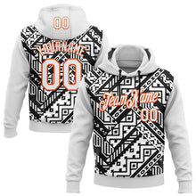 Load image into Gallery viewer, Custom Stitched White Black-Orange 3D Mexico Aztec Pattern Sports Pullover Sweatshirt Hoodie

