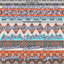 Load image into Gallery viewer, Custom Stitched White Gray Orange Blue-Navy 3D Mexico Aztec Pattern Sports Pullover Sweatshirt Hoodie
