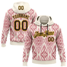 Load image into Gallery viewer, Custom Stitched Cream Brown Red-Yellow 3D Mexico Aztec Pattern Sports Pullover Sweatshirt Hoodie
