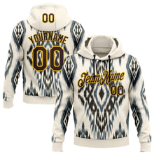 Load image into Gallery viewer, Custom Stitched Cream Brown Blue-Yellow 3D Mexico Aztec Pattern Sports Pullover Sweatshirt Hoodie

