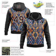 Load image into Gallery viewer, Custom Stitched Black Brown Blue Orange-White 3D Mexico Aztec Pattern Sports Pullover Sweatshirt Hoodie
