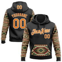 Load image into Gallery viewer, Custom Stitched Black Bay Orange Cream Red Green-White 3D Mexico Aztec Pattern Sports Pullover Sweatshirt Hoodie
