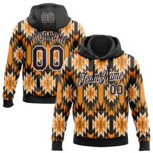 Load image into Gallery viewer, Custom Stitched Black Brown Orange Green-White 3D Mexico Aztec Pattern Sports Pullover Sweatshirt Hoodie
