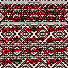 Load image into Gallery viewer, Custom Stitched Brown Black White-Fire Red 3D Mexico Aztec Pattern Sports Pullover Sweatshirt Hoodie
