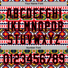 Load image into Gallery viewer, Custom Stitched White Black Yellow Green-Fire Red 3D Mexico Aztec Pattern Sports Pullover Sweatshirt Hoodie
