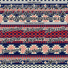 Load image into Gallery viewer, Custom Stitched Navy Black Red-White 3D Mexico Aztec Pattern Sports Pullover Sweatshirt Hoodie
