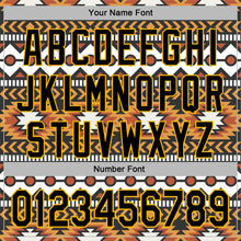 Load image into Gallery viewer, Custom Stitched White Black Orange-Gold 3D Mexico Aztec Pattern Sports Pullover Sweatshirt Hoodie
