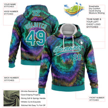 Загрузить изображение в средство просмотра галереи, Custom Stitched Tie Dye Teal-White 3D Sports Pullover Sweatshirt Hoodie

