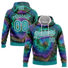 Загрузить изображение в средство просмотра галереи, Custom Stitched Tie Dye Teal-White 3D Sports Pullover Sweatshirt Hoodie
