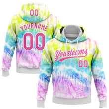 Загрузить изображение в средство просмотра галереи, Custom Stitched Tie Dye Pink-White 3D Sports Pullover Sweatshirt Hoodie
