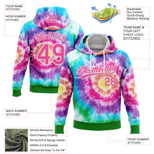 Загрузить изображение в средство просмотра галереи, Custom Stitched Tie Dye Pink-White 3D Sports Pullover Sweatshirt Hoodie
