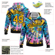 Загрузить изображение в средство просмотра галереи, Custom Stitched Tie Dye Gold-Black 3D Sports Pullover Sweatshirt Hoodie
