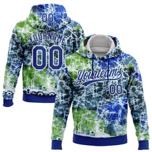 Загрузить изображение в средство просмотра галереи, Custom Stitched Tie Dye Royal-White 3D Sports Pullover Sweatshirt Hoodie
