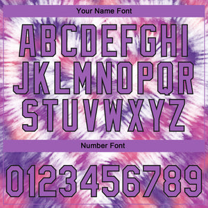 Custom Stitched Tie Dye Medium Purple-Black 3D Sports Pullover Sweatshirt Hoodie