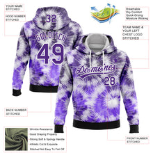Загрузить изображение в средство просмотра галереи, Custom Stitched Tie Dye Purple-White 3D Sports Pullover Sweatshirt Hoodie
