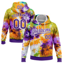 Загрузить изображение в средство просмотра галереи, Custom Stitched Tie Dye Purple-White 3D Sports Pullover Sweatshirt Hoodie
