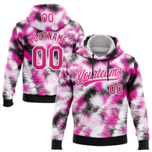 Laden Sie das Bild in den Galerie-Viewer, Custom Stitched Tie Dye Hot Pink-White 3D Sports Pullover Sweatshirt Hoodie
