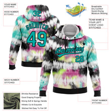 Загрузить изображение в средство просмотра галереи, Custom Stitched Tie Dye Aqua-Black 3D Sports Pullover Sweatshirt Hoodie
