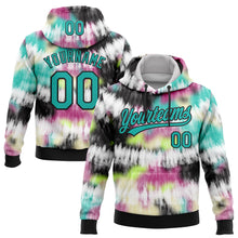 Загрузить изображение в средство просмотра галереи, Custom Stitched Tie Dye Aqua-Black 3D Sports Pullover Sweatshirt Hoodie
