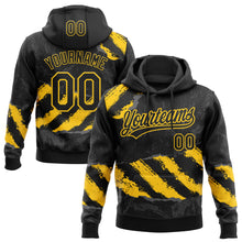 Загрузить изображение в средство просмотра галереи, Custom Stitched Black Yellow-Steel Gray 3D Pattern Design Splash Sports Pullover Sweatshirt Hoodie
