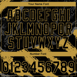 Custom Stitched Black Old Gold-Steel Gray 3D Pattern Design Splash Sports Pullover Sweatshirt Hoodie