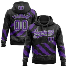 Загрузить изображение в средство просмотра галереи, Custom Stitched Black Purple Gray-Steel Gray 3D Pattern Design Splash Sports Pullover Sweatshirt Hoodie
