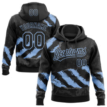 Загрузить изображение в средство просмотра галереи, Custom Stitched Black Light Blue-Steel Gray 3D Pattern Design Splash Sports Pullover Sweatshirt Hoodie
