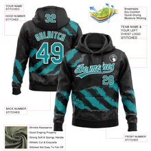 Загрузить изображение в средство просмотра галереи, Custom Stitched Black Teal Steel Gray-White 3D Pattern Design Splash Sports Pullover Sweatshirt Hoodie
