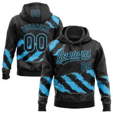 Загрузить изображение в средство просмотра галереи, Custom Stitched Black Sky Blue-Steel Gray 3D Pattern Design Splash Sports Pullover Sweatshirt Hoodie
