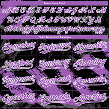 Загрузить изображение в средство просмотра галереи, Custom Stitched Black Medium Purple Steel Gray-White 3D Pattern Design Splash Sports Pullover Sweatshirt Hoodie
