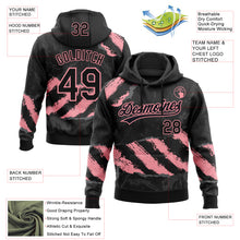 Загрузить изображение в средство просмотра галереи, Custom Stitched Black Medium Pink-Steel Gray 3D Pattern Design Splash Sports Pullover Sweatshirt Hoodie
