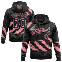 Загрузить изображение в средство просмотра галереи, Custom Stitched Black Medium Pink-Steel Gray 3D Pattern Design Splash Sports Pullover Sweatshirt Hoodie
