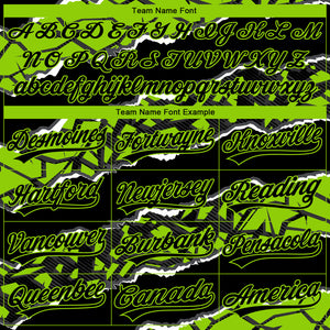 Custom Stitched Black Neon Green-White 3D Pattern Design Torn Paper Style Sports Pullover Sweatshirt Hoodie