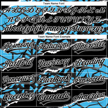 Load image into Gallery viewer, Custom Stitched Black Sky Blue-White 3D Pattern Design Torn Paper Style Sports Pullover Sweatshirt Hoodie
