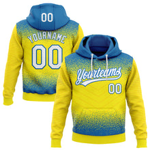 Загрузить изображение в средство просмотра галереи, Custom Stitched Blue White-Light Yellow 3D Pattern Design Line Sportswear Pullover Sweatshirt Hoodie

