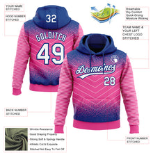 Загрузить изображение в средство просмотра галереи, Custom Stitched Royal White-Pink 3D Pattern Design Line Sportswear Pullover Sweatshirt Hoodie
