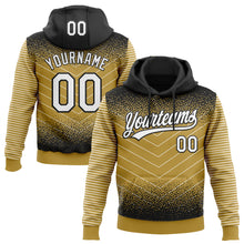 Загрузить изображение в средство просмотра галереи, Custom Stitched Black White-Old Gold 3D Pattern Design Line Sportswear Pullover Sweatshirt Hoodie
