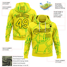 Загрузить изображение в средство просмотра галереи, Custom Stitched Light Yellow Green-Black 3D Pattern Design Line Sportswear Pullover Sweatshirt Hoodie
