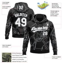 Загрузить изображение в средство просмотра галереи, Custom Stitched Black White-Gray 3D Pattern Design Line Sportswear Pullover Sweatshirt Hoodie
