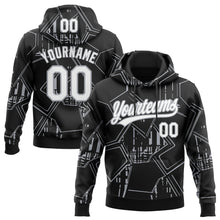 Загрузить изображение в средство просмотра галереи, Custom Stitched Black White-Gray 3D Pattern Design Line Sportswear Pullover Sweatshirt Hoodie

