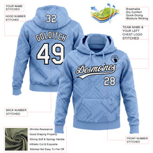 Загрузить изображение в средство просмотра галереи, Custom Stitched Light Blue White-Black 3D Pattern Design Line Sportswear Pullover Sweatshirt Hoodie
