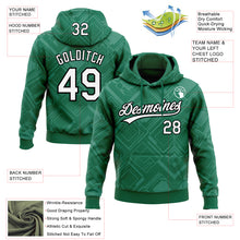 Загрузить изображение в средство просмотра галереи, Custom Stitched Kelly Green White-Black 3D Pattern Design Line Sportswear Pullover Sweatshirt Hoodie
