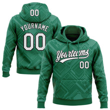 Загрузить изображение в средство просмотра галереи, Custom Stitched Kelly Green White-Black 3D Pattern Design Line Sportswear Pullover Sweatshirt Hoodie
