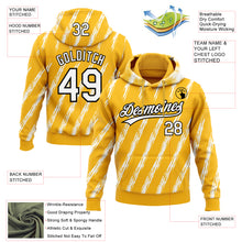 Загрузить изображение в средство просмотра галереи, Custom Stitched Gold White-Black 3D Pattern Design Line Sportswear Pullover Sweatshirt Hoodie
