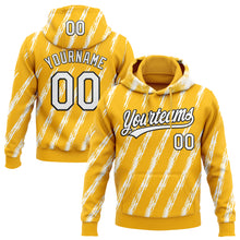 Загрузить изображение в средство просмотра галереи, Custom Stitched Gold White-Black 3D Pattern Design Line Sportswear Pullover Sweatshirt Hoodie
