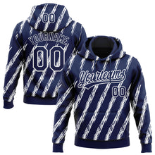 Загрузить изображение в средство просмотра галереи, Custom Stitched Navy White 3D Pattern Design Line Sportswear Pullover Sweatshirt Hoodie
