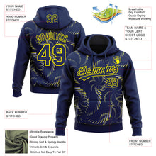 Загрузить изображение в средство просмотра галереи, Custom Stitched Navy Light Yellow-White 3D Pattern Design Line Sportswear Pullover Sweatshirt Hoodie
