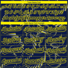 Загрузить изображение в средство просмотра галереи, Custom Stitched Navy Light Yellow-White 3D Pattern Design Line Sportswear Pullover Sweatshirt Hoodie
